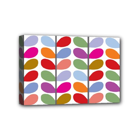 Colorful Bright Leaf Pattern Background Mini Canvas 6  X 4  by Simbadda