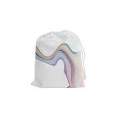 Abstract Ribbon Background Drawstring Pouches (small)  by Simbadda