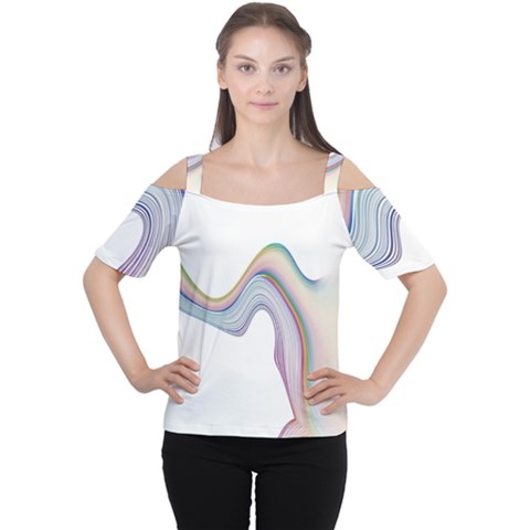 Abstract Ribbon Background Women s Cutout Shoulder Tee by Simbadda