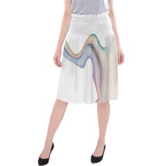 Abstract Ribbon Background Midi Beach Skirt by Simbadda