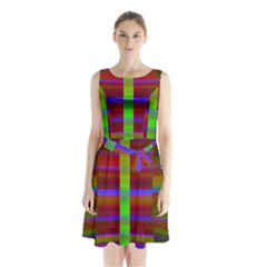 Galileo Galilei Reincarnation Abstract Character Sleeveless Chiffon Waist Tie Dress by Simbadda