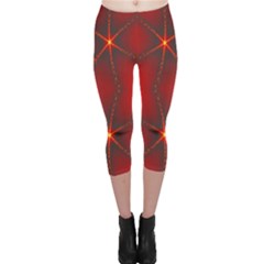 Impressive Red Fractal Capri Leggings  by Simbadda