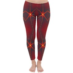 Impressive Red Fractal Classic Winter Leggings by Simbadda