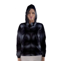 Circular Abstract Blend Wallpaper Design Hooded Wind Breaker (women) by Simbadda