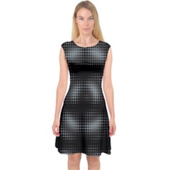 Circular Abstract Blend Wallpaper Design Capsleeve Midi Dress by Simbadda