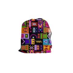 Abstract A Colorful Modern Illustration Drawstring Pouches (small)  by Simbadda