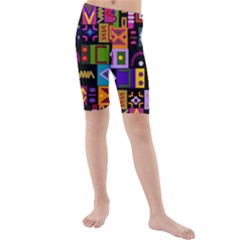 Abstract A Colorful Modern Illustration Kids  Mid Length Swim Shorts by Simbadda