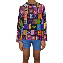 Abstract A Colorful Modern Illustration Kids  Long Sleeve Swimwear by Simbadda