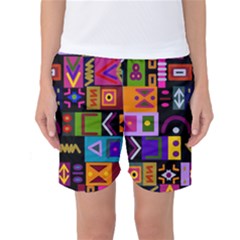 Abstract A Colorful Modern Illustration Women s Basketball Shorts by Simbadda