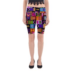 Abstract A Colorful Modern Illustration Yoga Cropped Leggings by Simbadda