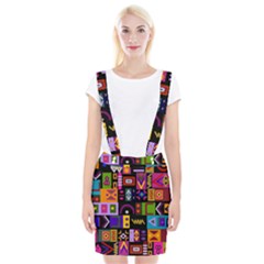 Abstract A Colorful Modern Illustration Suspender Skirt