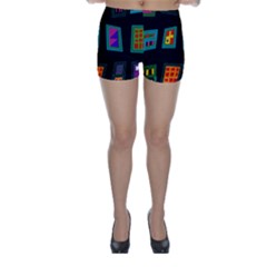 Abstract A Colorful Modern Illustration Skinny Shorts by Simbadda