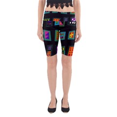 Abstract A Colorful Modern Illustration Yoga Cropped Leggings by Simbadda