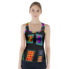 Abstract A Colorful Modern Illustration Racer Back Sports Top by Simbadda