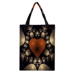 Fractal Of A Red Heart Surrounded By Beige Ball Classic Tote Bag by Simbadda