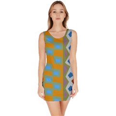 Abstract A Colorful Modern Illustration Sleeveless Bodycon Dress by Simbadda