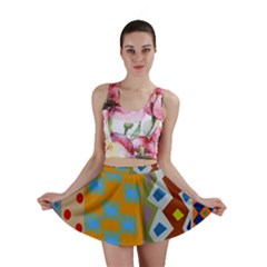 Abstract A Colorful Modern Illustration Mini Skirt by Simbadda