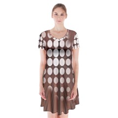 Technical Background With Circles And A Burst Of Color Short Sleeve V-neck Flare Dress by Simbadda