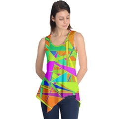 Background With Colorful Triangles Sleeveless Tunic by Simbadda