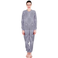 Grid Squares And Rectangles Mirror Images Colors Onepiece Jumpsuit (ladies)  by Simbadda