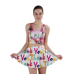 Wallpaper With The Words Thank You In Colorful Letters Mini Skirt by Simbadda