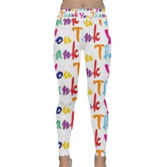 Wallpaper With The Words Thank You In Colorful Letters Classic Yoga Leggings by Simbadda