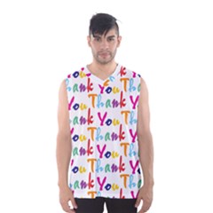 Wallpaper With The Words Thank You In Colorful Letters Men s Basketball Tank Top by Simbadda