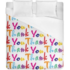 Wallpaper With The Words Thank You In Colorful Letters Duvet Cover (california King Size) by Simbadda