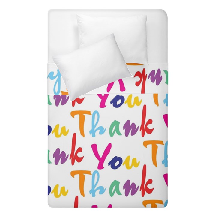 Wallpaper With The Words Thank You In Colorful Letters Duvet Cover Double Side (Single Size)