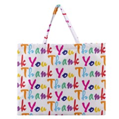 Wallpaper With The Words Thank You In Colorful Letters Zipper Large Tote Bag by Simbadda