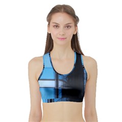 Modern Office Window Architecture Detail Sports Bra With Border by Simbadda