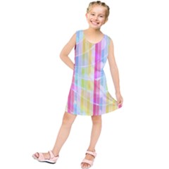 Colorful Abstract Stripes Circles And Waves Wallpaper Background Kids  Tunic Dress by Simbadda