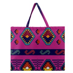 Abstract A Colorful Modern Illustration Zipper Large Tote Bag by Simbadda