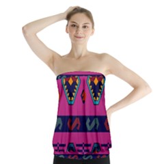 Abstract A Colorful Modern Illustration Strapless Top by Simbadda