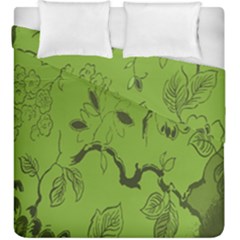 Abstract Green Background Natural Motive Duvet Cover Double Side (king Size) by Simbadda