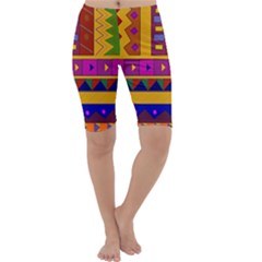 Abstract A Colorful Modern Illustration Cropped Leggings  by Simbadda