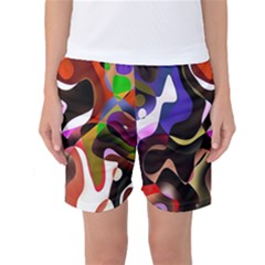 Colourful Abstract Background Design Women s Basketball Shorts by Simbadda