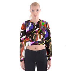 Colourful Abstract Background Design Women s Cropped Sweatshirt by Simbadda