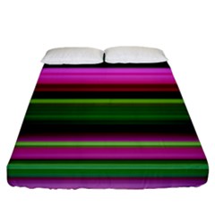 Multi Colored Stripes Background Wallpaper Fitted Sheet (king Size) by Simbadda