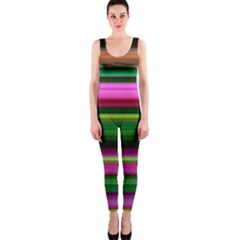 Multi Colored Stripes Background Wallpaper Onepiece Catsuit by Simbadda