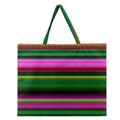 Multi Colored Stripes Background Wallpaper Zipper Large Tote Bag by Simbadda