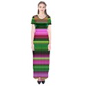 Multi Colored Stripes Background Wallpaper Short Sleeve Maxi Dress View1