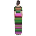 Multi Colored Stripes Background Wallpaper Short Sleeve Maxi Dress View2