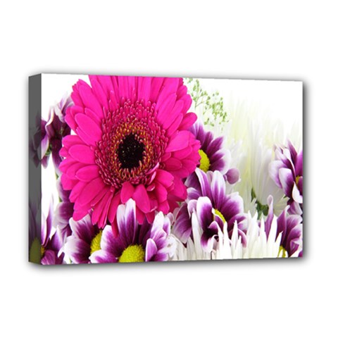 Pink Purple And White Flower Bouquet Deluxe Canvas 18  x 12  