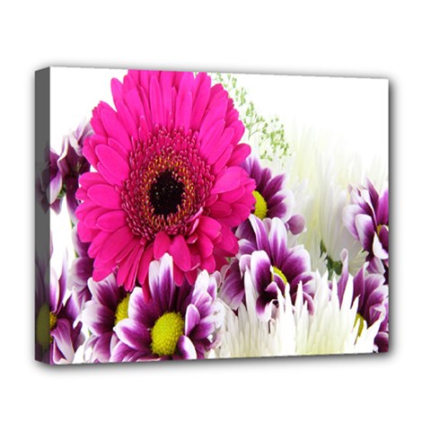 Pink Purple And White Flower Bouquet Deluxe Canvas 20  x 16  