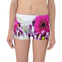 Pink Purple And White Flower Bouquet Boyleg Bikini Bottoms