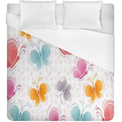 Butterfly Pattern Vector Art Wallpaper Duvet Cover (king Size) by Simbadda