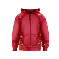 Floral Roses Pattern Background Seamless Kids  Zipper Hoodie by Simbadda