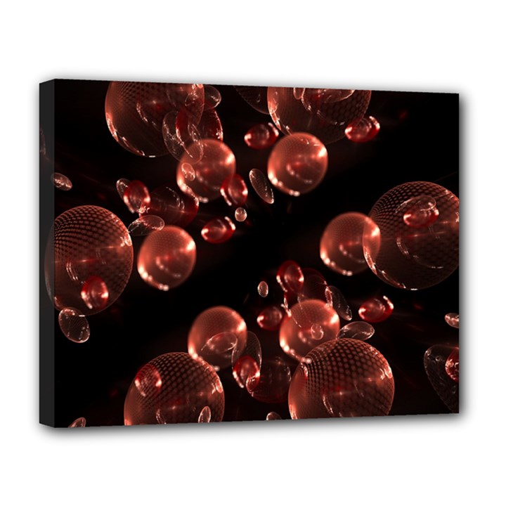 Fractal Chocolate Balls On Black Background Canvas 14  x 11 