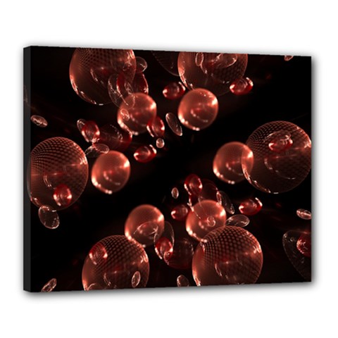 Fractal Chocolate Balls On Black Background Canvas 20  x 16 